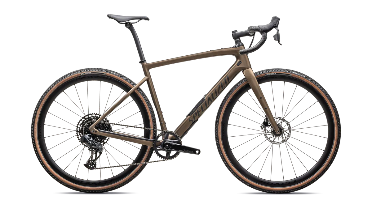 Diverge Expert Carbon - SRAM Rival eTAP AXS / GX Eagle AXS - Satin Burnt Gold Metallic / Black Liquid Metal / 49