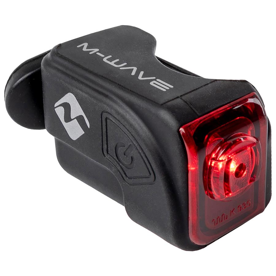 M-Wave Helios K 1.1 Batterie-Rücklicht – Schwarz/rot, Mit K-Prüfzeichen & Universalhalter
