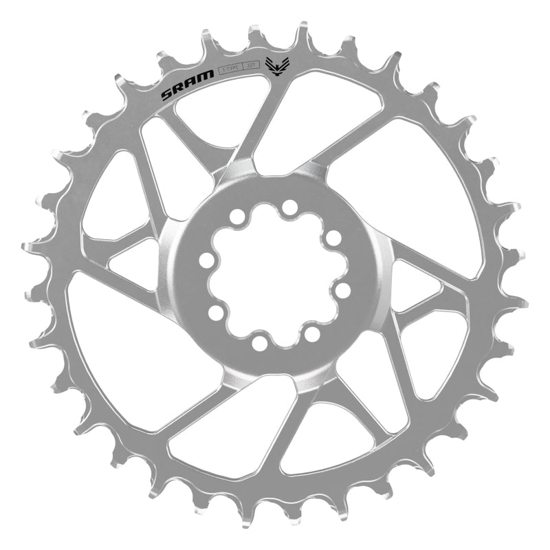 SRAM Eagle 90 T-Type Direct Mount Chainring - 34t 12-Speed 8-Bolt Direct Mount 3mm Offset Steel Silver