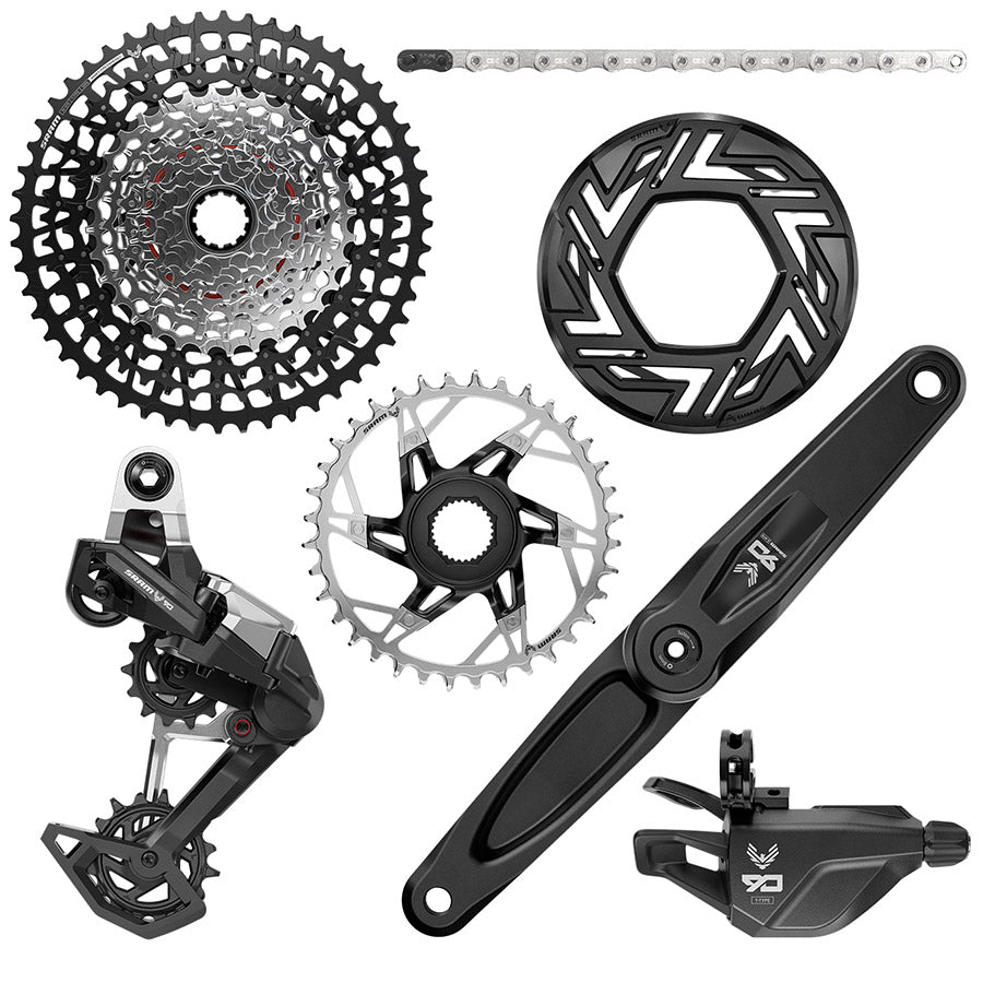 SRAM Eagle 90 Ebike Groupset - 165mm Bosch 36T Clip-on Guard Chain XS-1275 10-52t Single Click Shifter Rear Derailleur