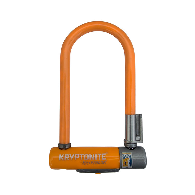 Kryptonite Krypto Series 2 Mini-7 U-Lock - 3.25 x 7" Keyed Orange Includes bracket