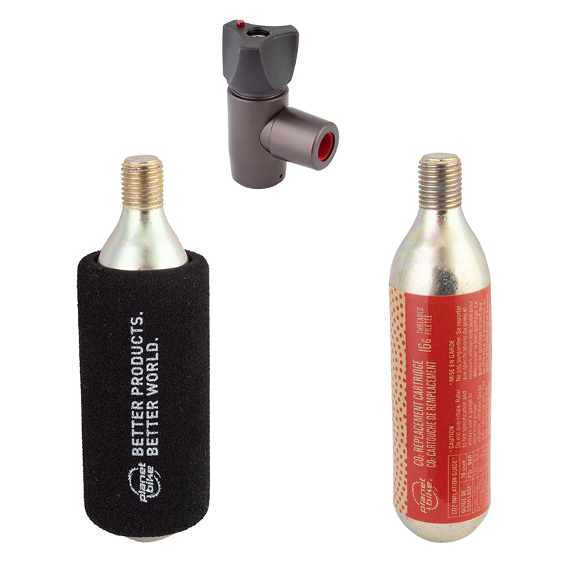 Planet Bike Black Zeppelin CO2 Inflator with 2 16g Cartridges