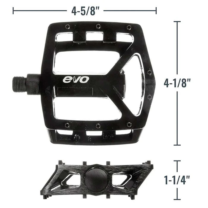 EVO, Freefall DX, Platform pedals, Removable pins, Black