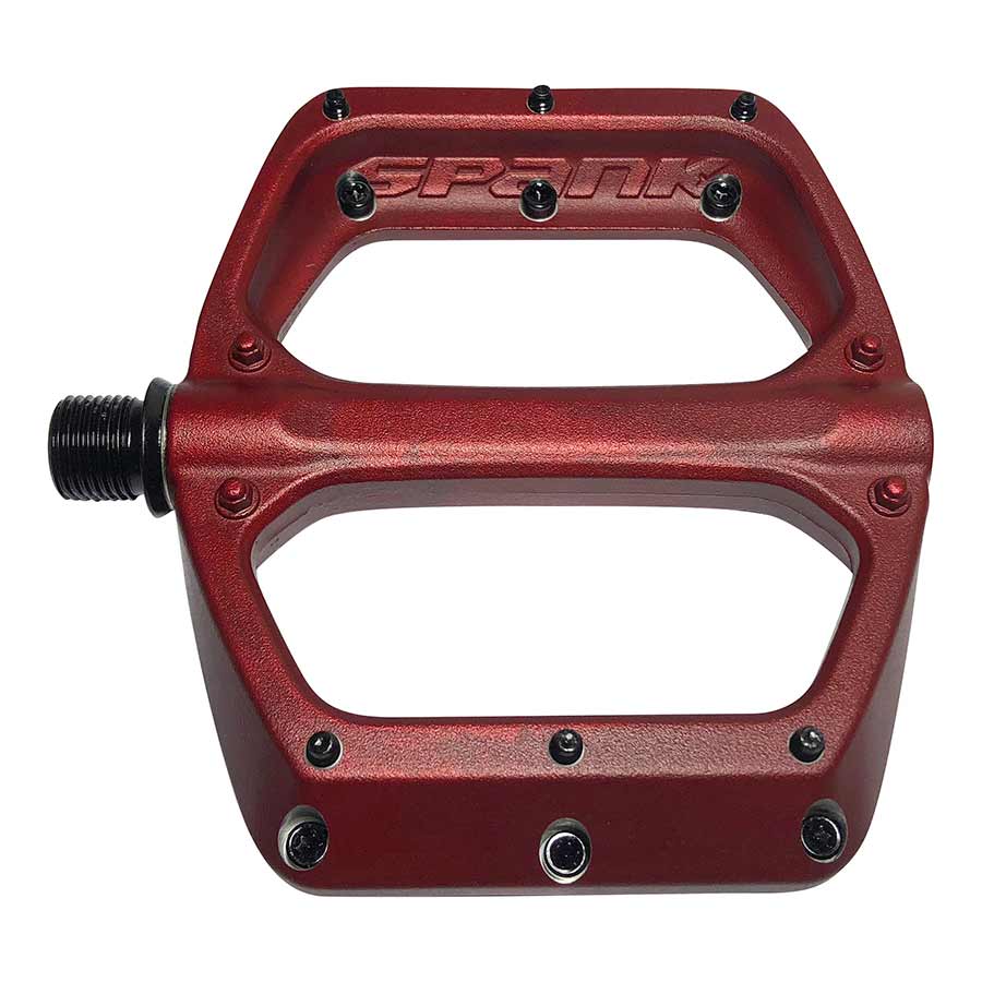 Spank SPOON DC Platform Pedals Body: Aluminum Spindle: Cr-Mo 9/16 Red Pair