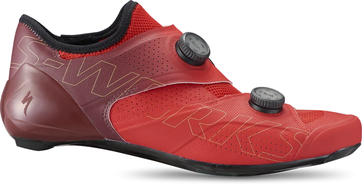S-Works Ares Road Shoes - Flo Red/Maroon / 36