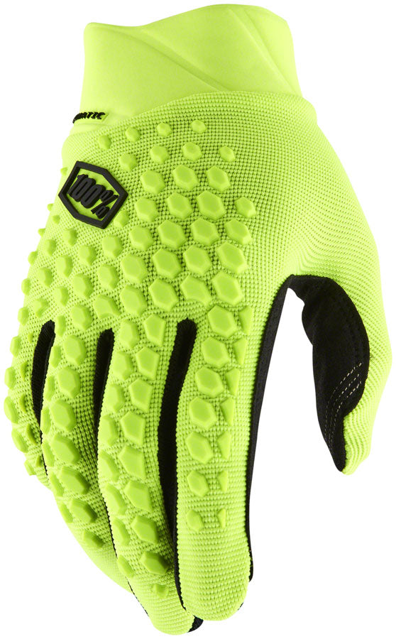 100% Geomatic Gloves - Flourescent Yellow Full Finger Men's Large