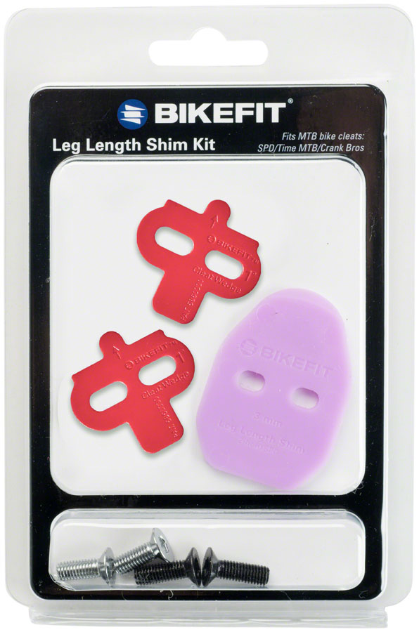 BikeFit Leg Length Shims - MTB/SPD/Time/Crank Bros Compatible 2-Hole 3mm 1-Pack Kit