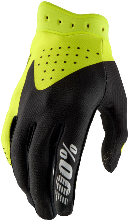 100% Itrack Gloves - Black/Fluo Yellow Small