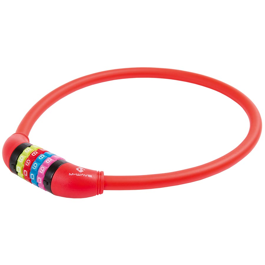 M-Wave DS 12.6 Cable lock Combination 12mm 12x650mm Red