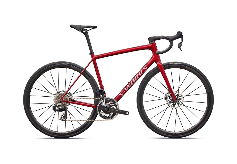 2026 Specialized Aethos S-Works Axs Bike Sandstone Metallic Base / Red Tint 56