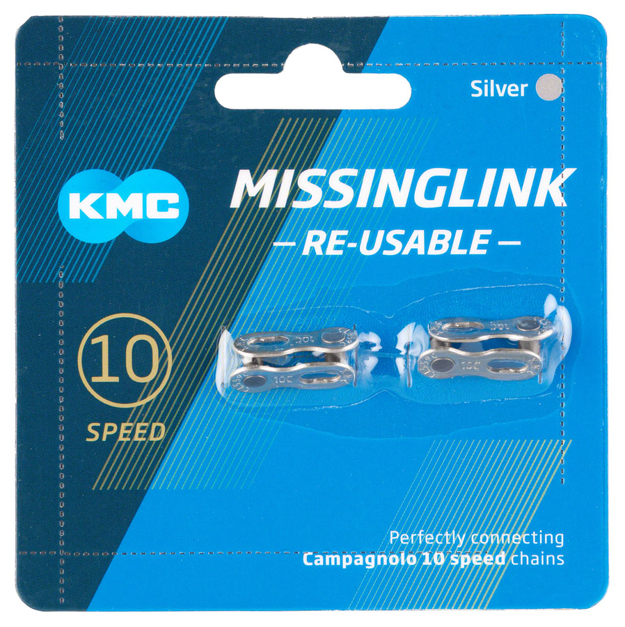 KMC MissingLink CL559CR Connector Campagnolo - 10-Speed Reusable Silver 2 Pairs/Card