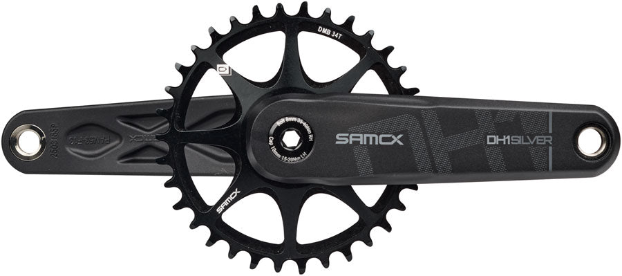 Samox Silver DH-1 Crankset - 160mm 3-Bolt Direct Mount 34t Chainring 28.99mm Aluminum Spindle BLK
