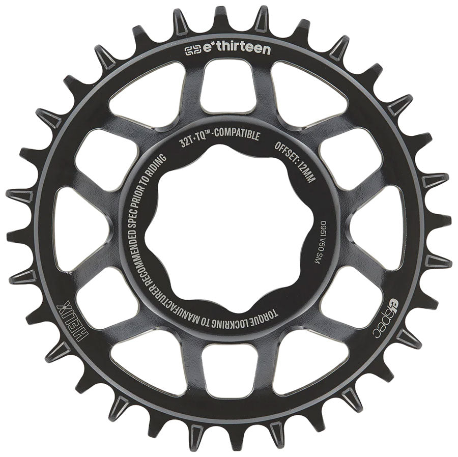 e*thirteen Helix Core e*spec Chainring 32T TQ HPR50 Direct Mount 55mm Chainline 12mm Offset Shimano/Sram 11/12s Compatible BLK