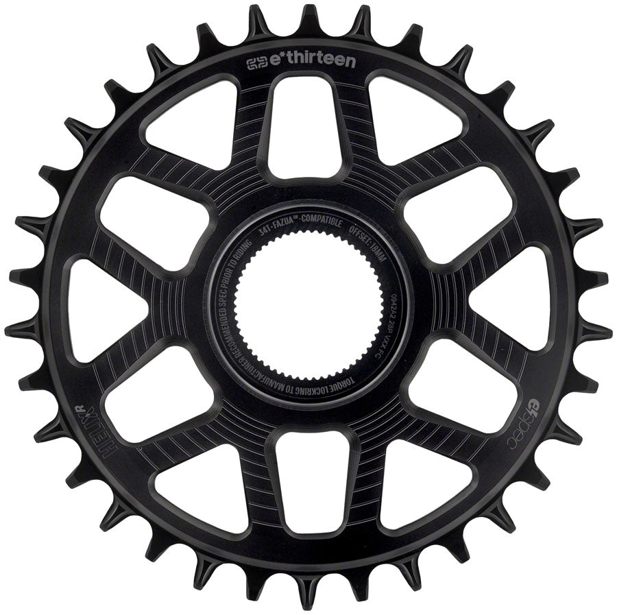 e*thirteen Helix Race e*spec Chainring - Fazua Ride 60 Direct Mount 18mm Offset 34T 11/12 Speed BLK