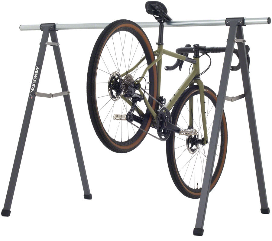 Minoura Level-170HS Saddle Nose Bike Stand - 5-bike Silver/Black