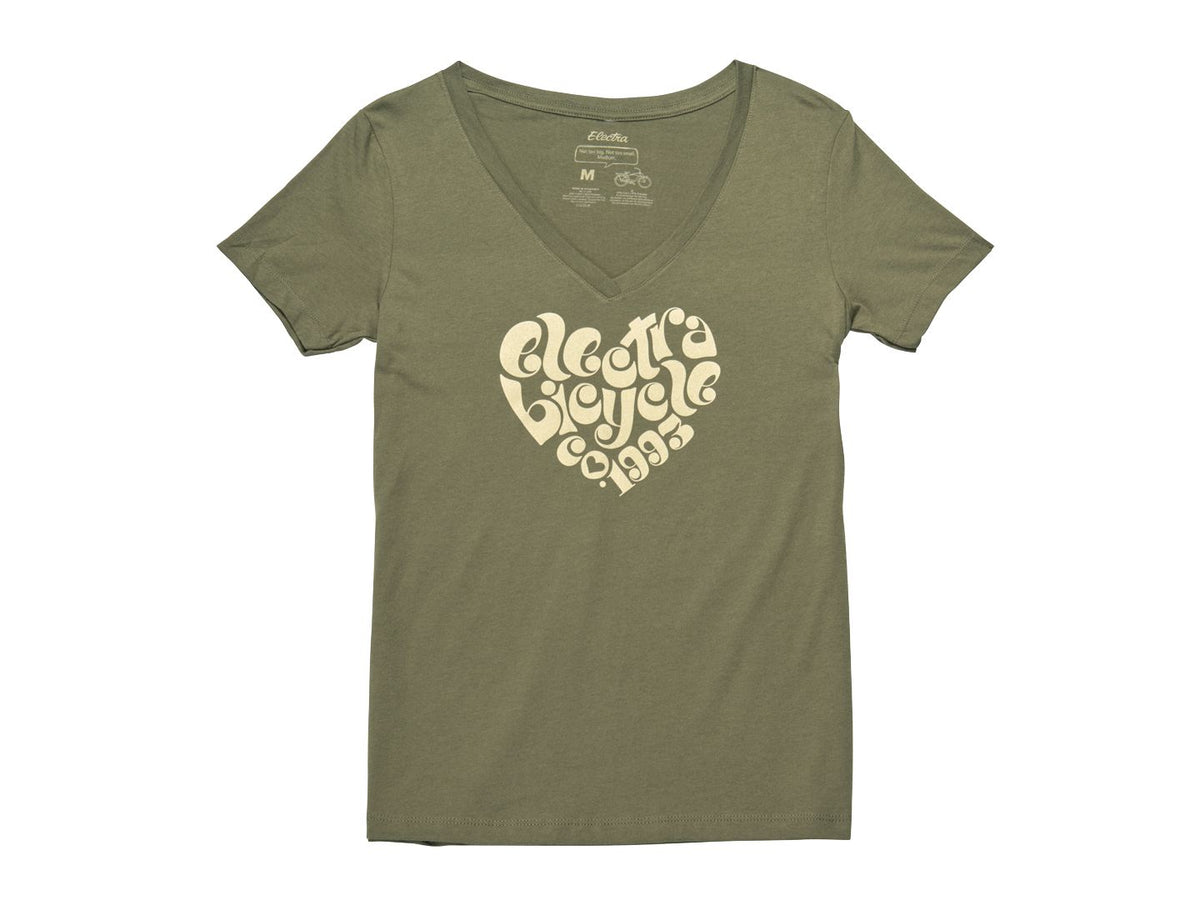 Shirt Electra 1993 V Tee Women Small Olive Grey