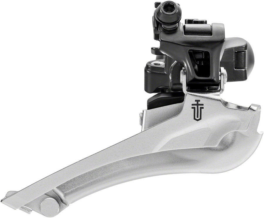 microSHIFT Sword BLK Front Derailleur - 9-Speed Double 46-52t Max Ring 34.9mm Band Clamp 28.6 31.8 Adapters