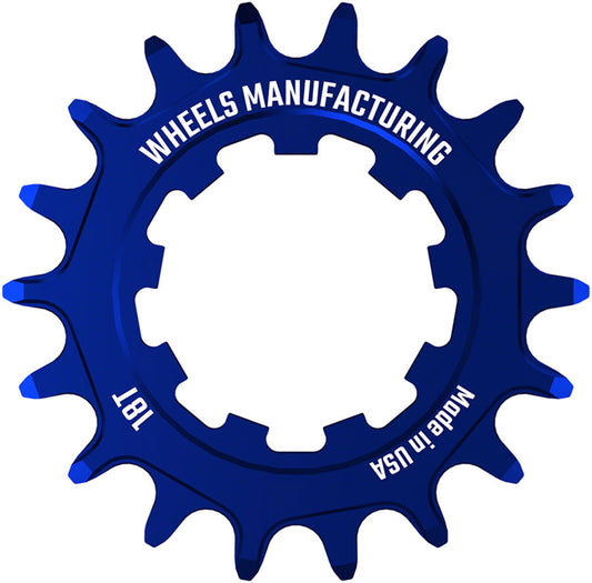 Wheels Manufacturing SOLO-XD Cog - 18t Blue Driver and Single Cog Wheels Manufacturing   