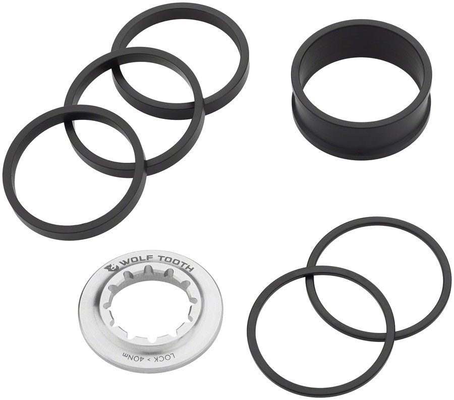 Wolf Tooth Single Speed Spacer Kit Lockring - Compatible any 10 11-Speed HG Freehub Body Driver and Single Cog Wolf Tooth