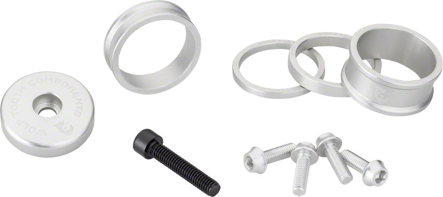 Wolf Tooth BlingKit: Headset Spacer Kit 3 510 15mm Silver