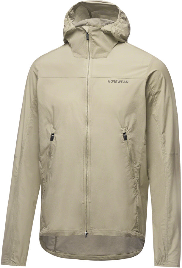 Gorewear Fernflow Hooded Windbreaker - Beige Mens Large