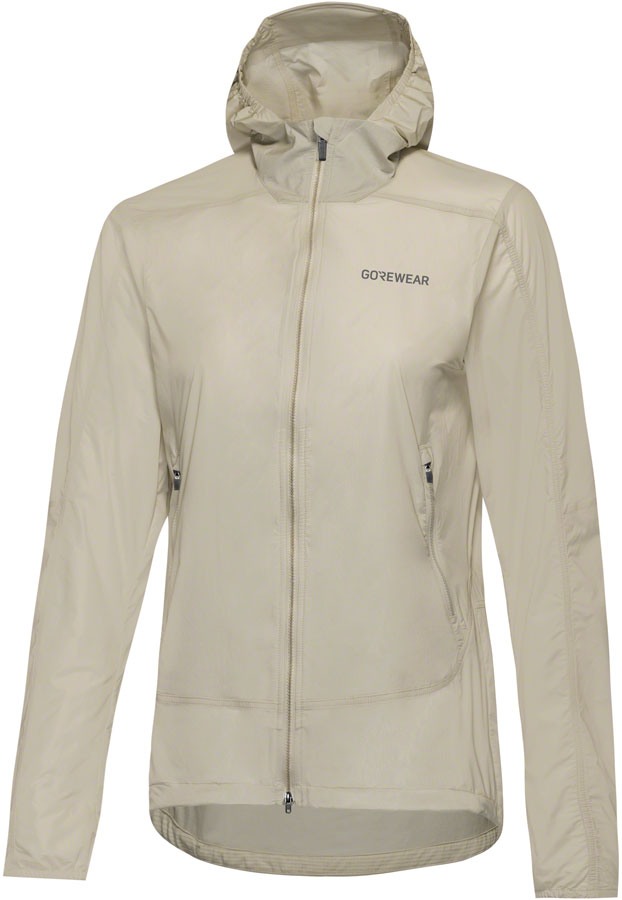 Gorewear Fernflow Hooded Windbreaker - Beige Womens Medium