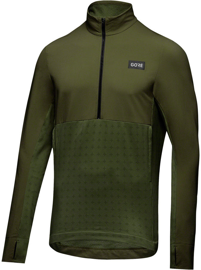 Gorewear Trail KPR Hybrid 1/2-Zip Jersey - Utility Green Mens Medium