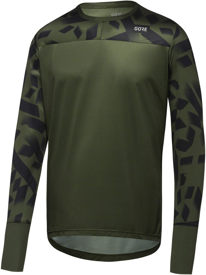 Gorewear Trail KPR Daily Long Sleeve Jersey - Utility Green/BLK Mens Large