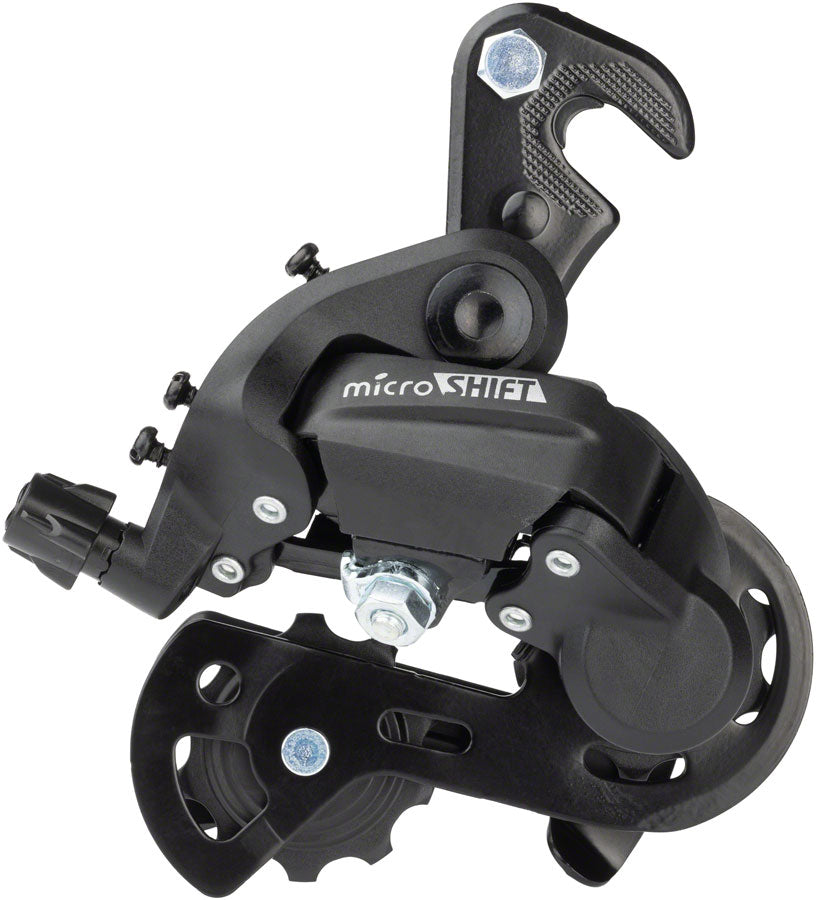 microSHIFT M21 Rear Derailleur - 6/7 Speed Super Short Cage Dropout Claw Hanger BLK