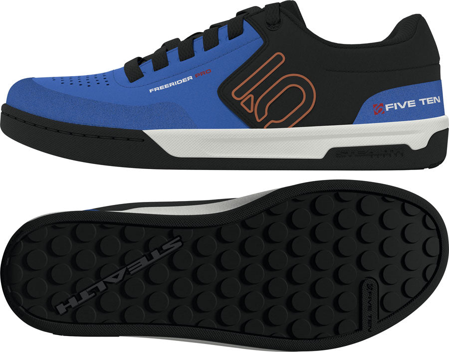 Five Ten Freerider Pro Flat Shoes - Mens Core BLK/Pure Orange/Ray Blue 11.5