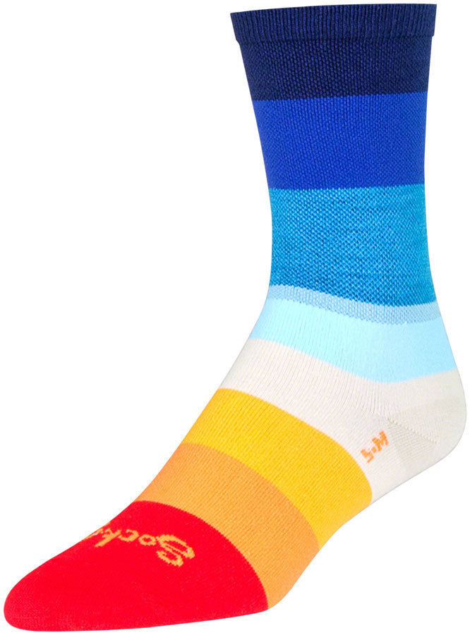 SockGuy Crew 70s Socks - 6" Blue Small/Medium
