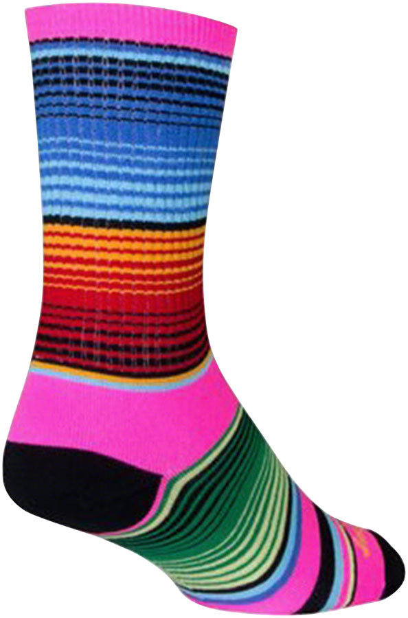 SockGuy Crew Siesta Socks - 6" Pink/Multi-Color Large/X-Large