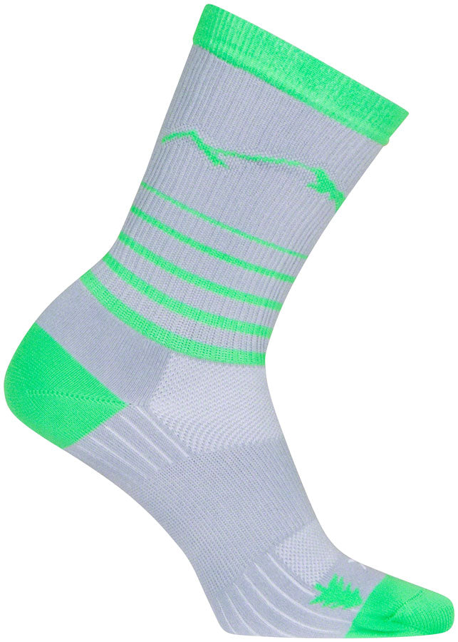 SockGuy SGX Peaks Socks - 6" Gray/Green Small/Medium