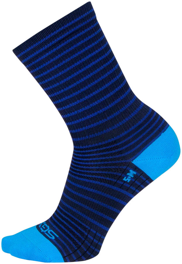 SockGuy Navy Stripes SGX Socks - 6" Navy Large/X-Large