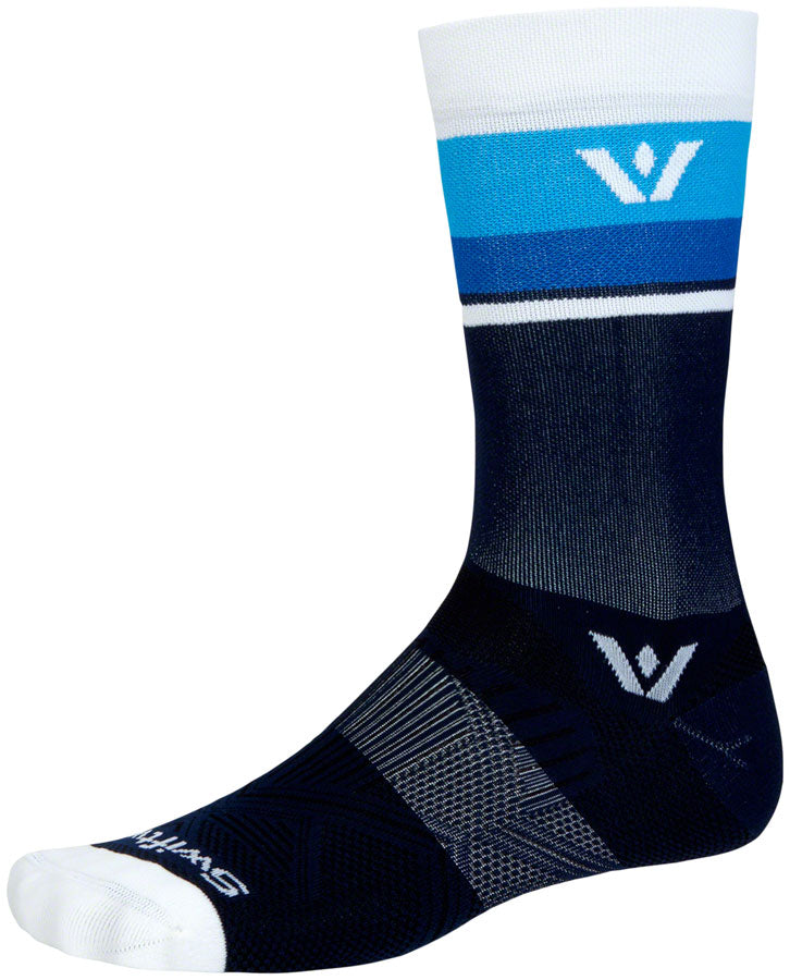 SwiftWick Aspire Crew Socks - Navy/White Small