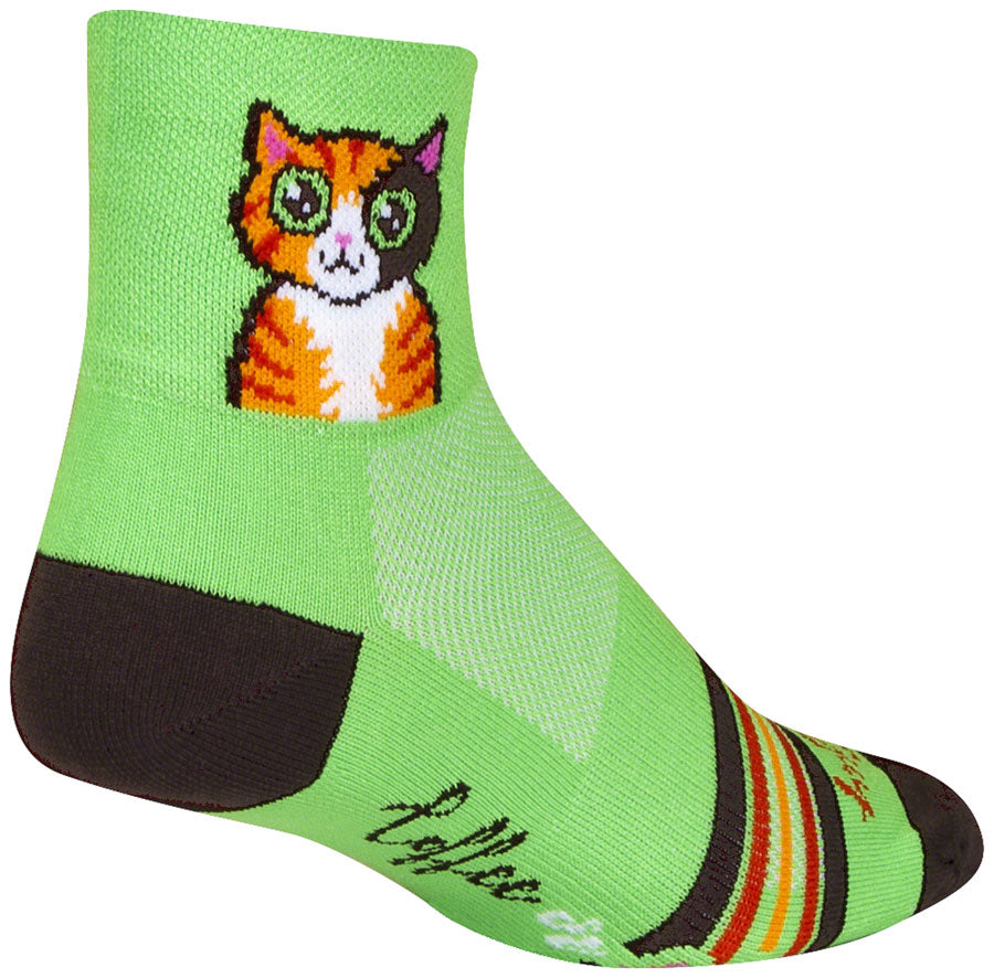 SockGuy Classic Cat Buzz Socks - 3" Small/Medium