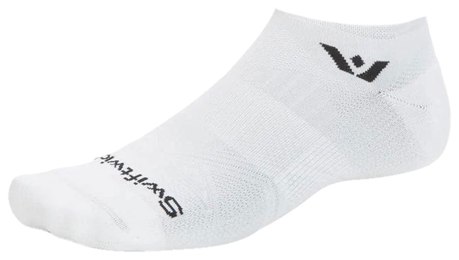 Swiftwick Aspire Quarter Crew Socks - Circuit White Large
