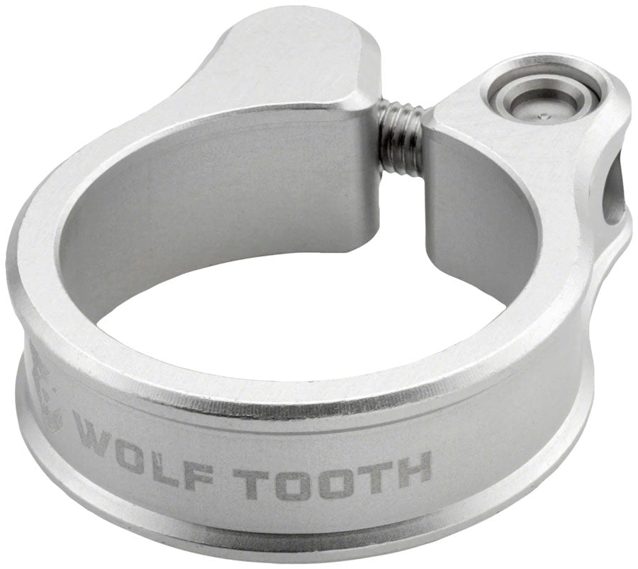 Wolf Tooth Seatpost Clamp - 34.9mm Bolt-On Raw Silver