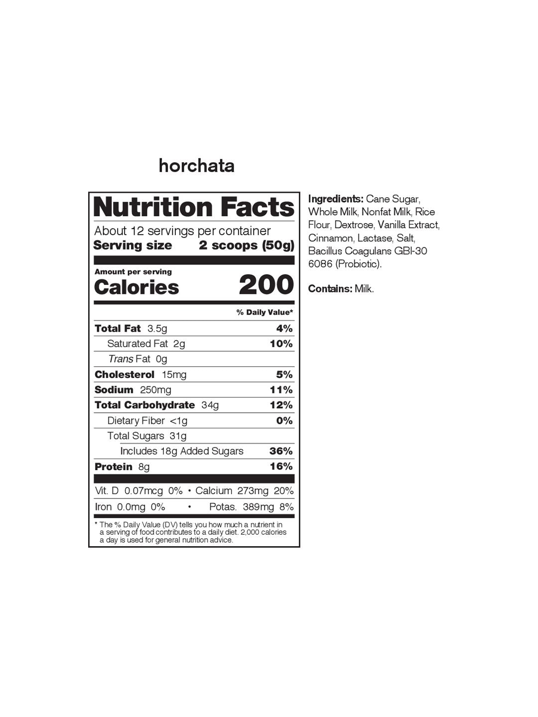 Supplement Skratch Recovery Horchata 12 Servings
