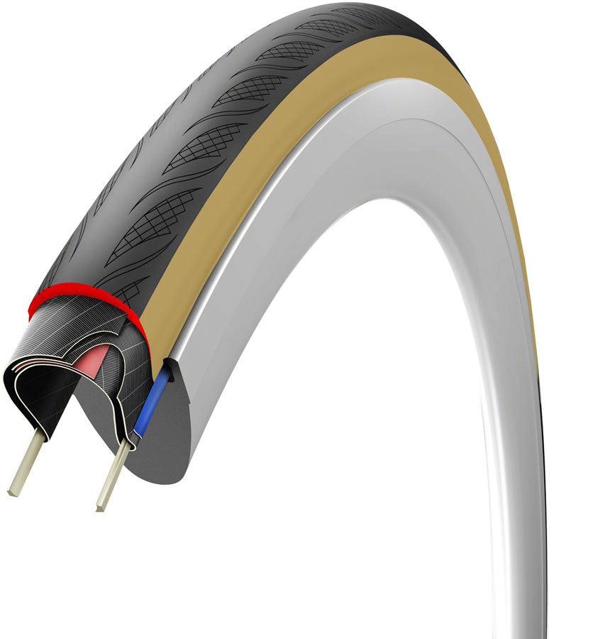 Vittoria Rubino V Tire - 700 x 34 Tubeless Folding BLK/Tan 1C Graphene + Silica G2.0