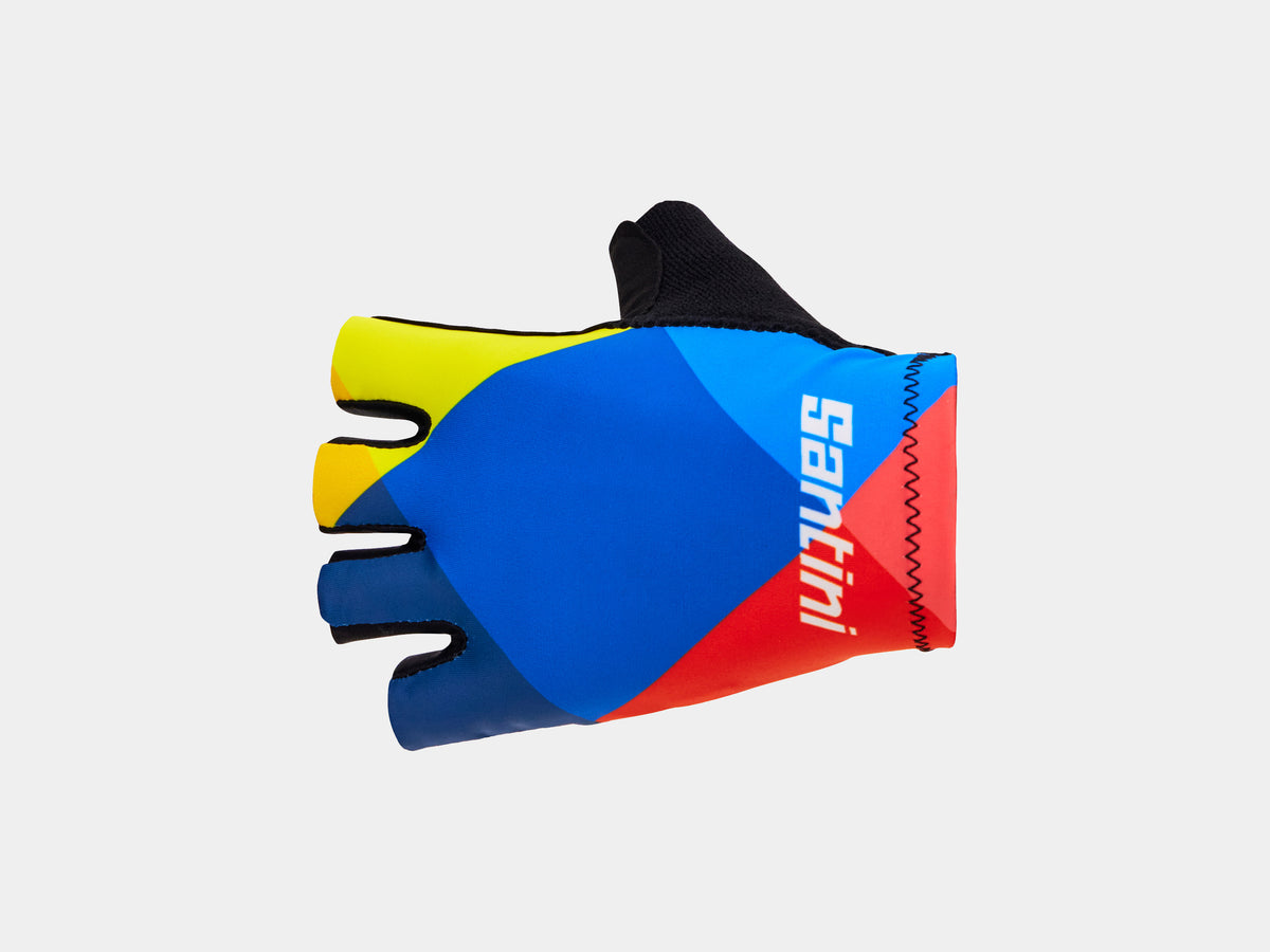 Glove Santini Trek Team Small Blue/Yellow