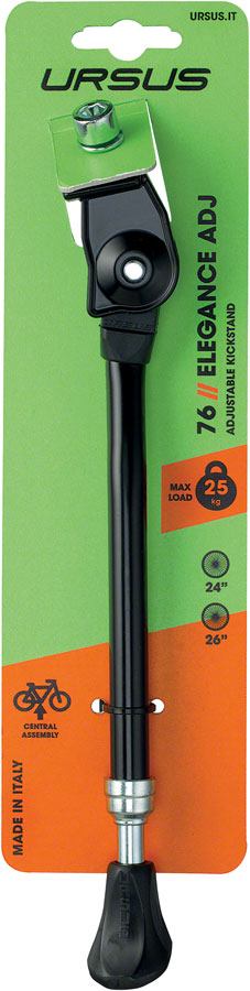 Ursus Elegance Adjustable Kickstand - Medium 24"/26"/28" Black