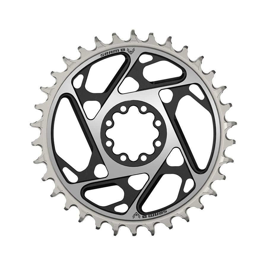 SRAM XX SL Eagle T-Type Direct Mount Chainring - 34t 12-Speed 8-Bolt Direct Mount 0mm Offset Aluminum BLK/Silver D1 Chainrings SRAM