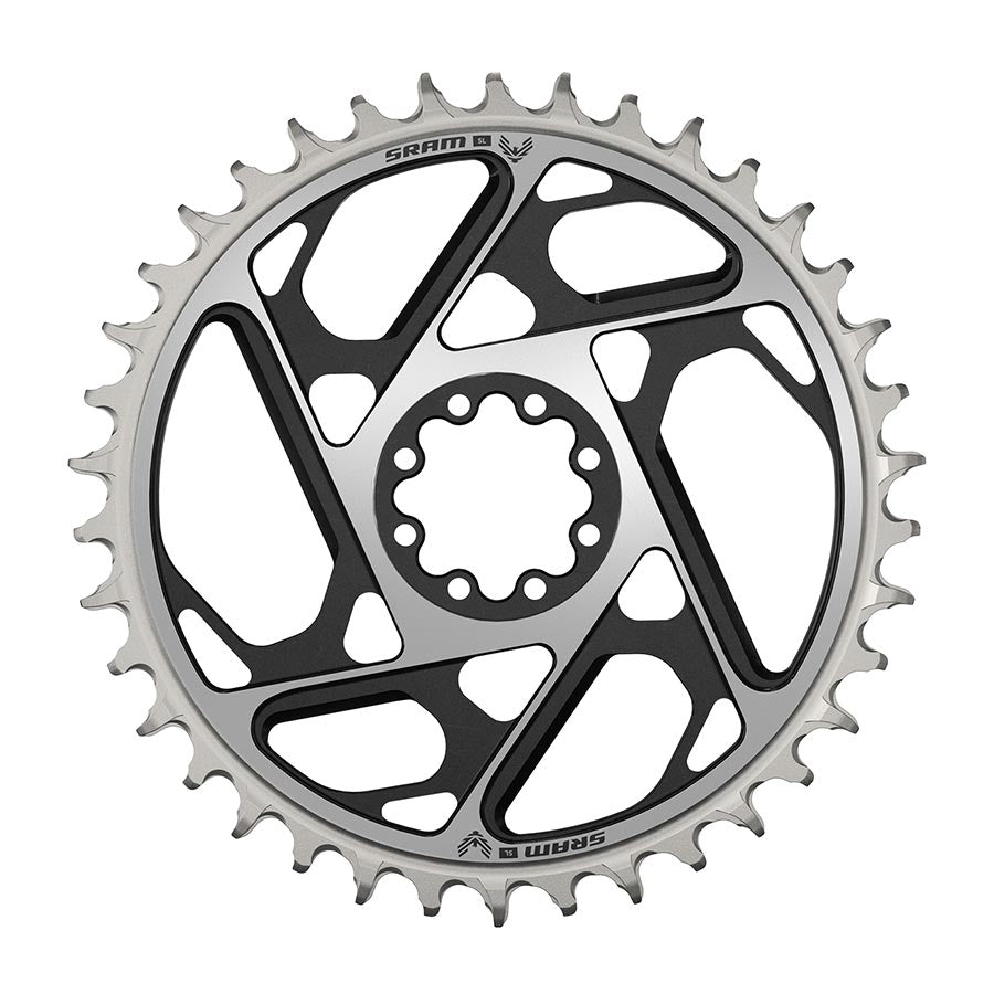 SRAM XX SL Eagle T-Type Direct Mount Chainring - 38t 12-Speed 8-Bolt Direct Mount 0mm Offset Aluminum BLK/Silver D1 Chainrings SRAM