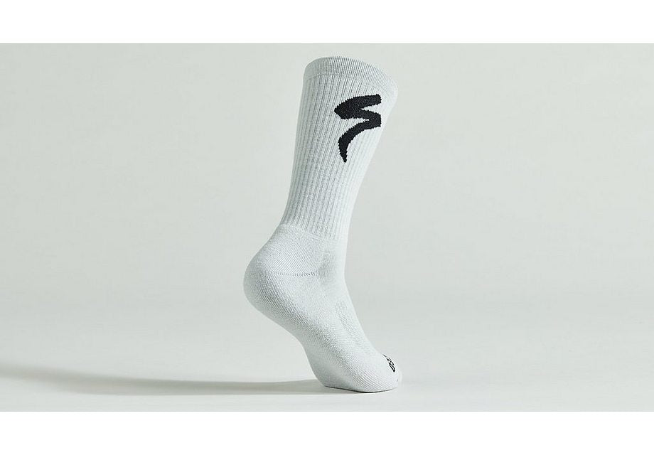 Specialized merino midweight tall logo sock dove grey m Socks Specialized