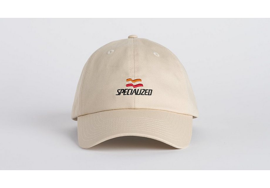 Specialized flag graphic 6 panel dad hat white mountains osfa Hats and Caps Specialized