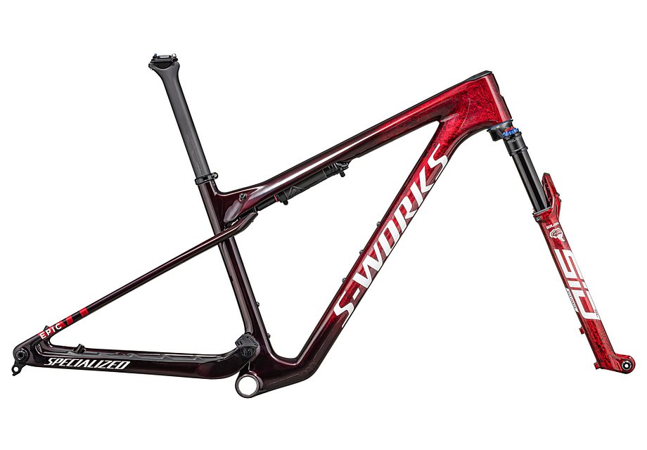 Specialized epic wc S-Works frmset gloss red tint / flake silver granite / metallic white silver s Framesets Specialized