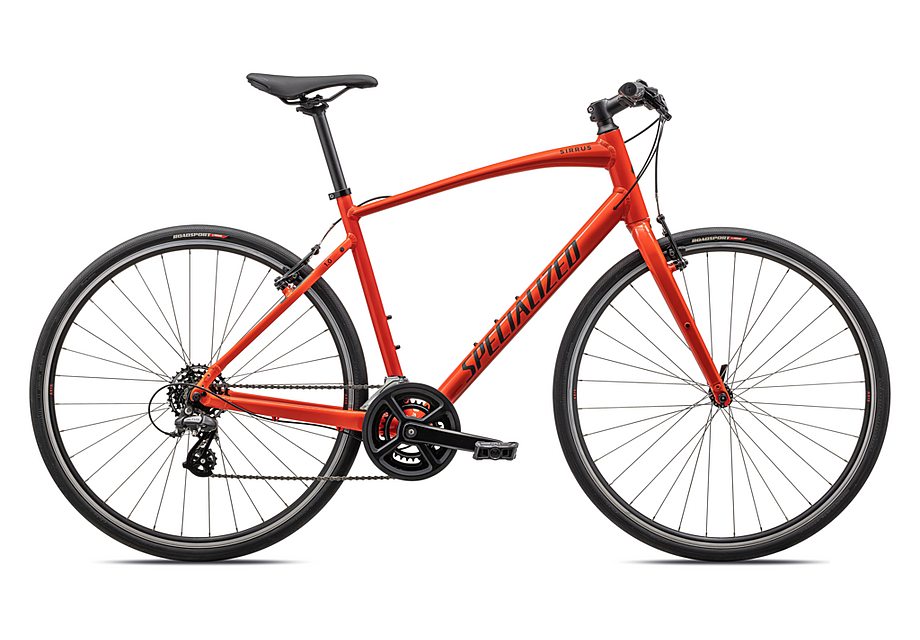 2023 Specialized sirrus 1.0 bike gloss fiery red / satin black reflective s Bicycle Specialized