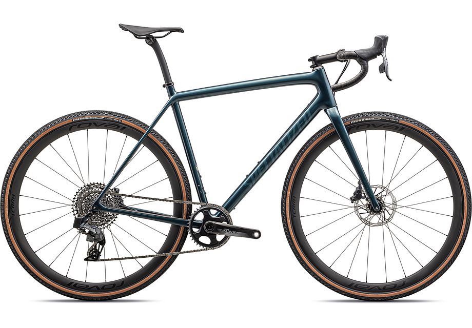 gravel bike 61 2023 Specialized crux pro gloss metallic deep lake/ green pearl frameTypeNl:Open frame world travel. Color:Grey Terra Vor- und Nachteile von