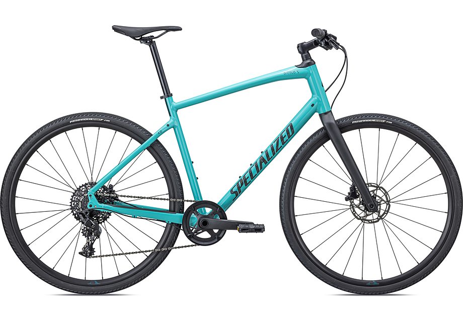 2022 Specialized sirrus x 4.0 bike gloss lagoon blue / tropical teal / satin black reflective m Bicycle Specialized